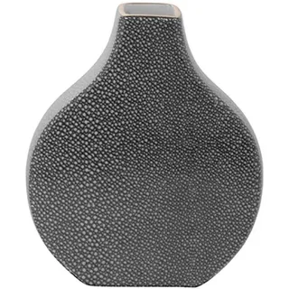 Fink Tischvase »MINTA, Höhe ca. 23 cm, Dekovase aus Porzellan, mit goldfarbenem Rand« eckige schmale Öffnung, für einzelne Blumenstiele, grau