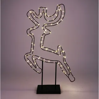Weihnachten Rentier Leuchtfigur Weihnachtsdeko Dekofigur Beleuchtung Timer 81cm