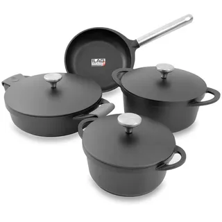 Kopf Topfset Atavola, Aluguss, Induktion, Antihaftbeschichtung, 8-teilig , Metall , Rund , antihaftbeschichtet , Kochgeschirr, Töpfe, Topfsets