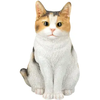 Figuren Shop GmbH Gartenfigur Katze – Mehrfarbiger Kater von HotAnt, 29 cm Höhe, wetterfest & handbemalt