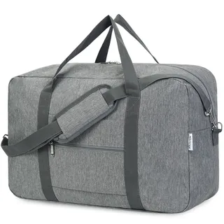 Narwey Handgepäck Tasche für Flugzeug Faltbare Reisetasche Damen Weekender Bag Sporttasche Damen Herren Handgepäck Koffer Groß 40L(Grau)