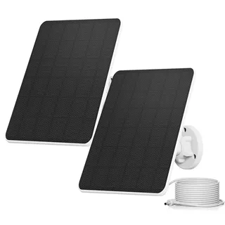6W Solarpanel für Ring Kamera,für Ring Solarmodule,für Ring Kamera Solarpanel Kompatibel für Ring Spotlight Cam Akku&Stick Up Cam Akku mit Barrel Plug 3m Ladekabel IP65 5V Solar Ladegerät(2 Pack)
