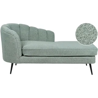 BELIANI Chaiselongue Grün Bouclé Linksseitig mit Schwarzen Metallbeinen Lehne Muschelform Glamourös Modern Muschelsofa Wohnzimmer Flur Ausstattung - Grün, Schwarz