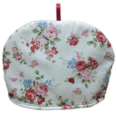 Teekannen-Abdeckung aus Baumwolle, Vintage-Stil, Blumenmuster, Teekannen-Dekor, isoliert, Küchen-Staubschutz