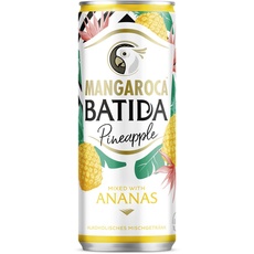 Mangaroca Batida Pineapple (1 x 0,250 l) - Alkoholisches Mischgetränk aus Kokoslikör und Ananassaft (aus Ananaskonzentrat), fruchtiger Cocktail-Genuss für Unterwegs