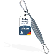 Schwingfeder Set für die Federwiege Baby und Baby Hängematte, Made in Germany, Speziell für die Baby Federwiege inkl. 2 Karabiner