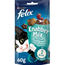 Bild von KnabberMix Strandspaß Katzensnack, Knusper-Leckerlie mit Fisch-Geschmack, 8er Pack (8 x 60g)