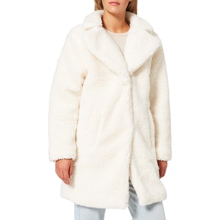 URBAN CLASSICS Ladies Oversized Sherpa Coat Jacke, whitesand,