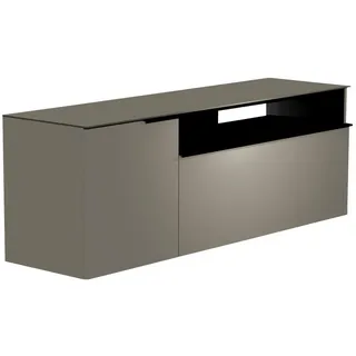 Woood Ambia Home Lowboard, Schwarz, Holzwerkstoff, Kiefer, massiv, 3 Fächer, 150x56x44 cm, Beimöbel erhältlich, Wohnzimmer, Wohnwände, Lowboards