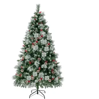 Costway Künstlicher Weihnachtsbaum 180 cm Grün/Weiß
