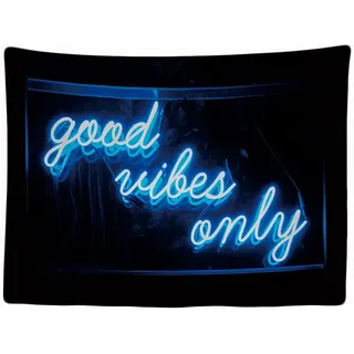 Ulticool - Good Vibes Only - Wandteppich - 200x150 cm - Groß Tapete - Poster Verzierung - Gaming - Geschenk Mädchen Junge - Dekoration - Tuch - Wandteppich