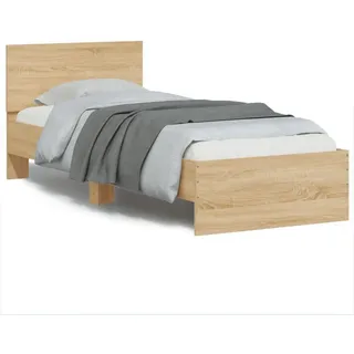 vidaXL Bettgestell ohne Matratze mit Kopfteil Sonoma-Eiche 90x200 cm