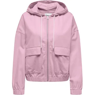 Parka ONLY "ONLKENZIE-SOFT LIFE L/S JACKET CC PNT", Damen, Gr. M, roseate spoonbill, Web, Obermaterial: 70% Lyocell, 30% Baumwolle, unifarben, regular fit normal, elastischer Bund, Jacken Parka, elastische Bündchen