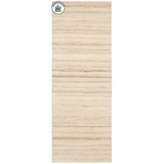 Läufer THEKO "Janne, Berber Teppich, reine Wolle, meliert, handgearbeitet" Gr. 13, beige (natur beige), B:90cm H:20mm L:250cm, Wolle, Teppiche, Läufer, handgetuftet, Wohnzimmer, Schlafzimmer, Flur, Teppich-Läufer, Brücke
