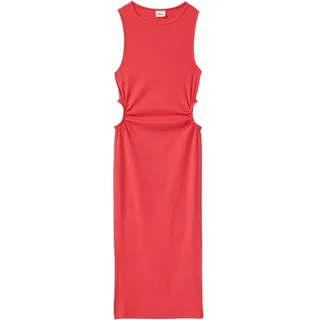 s.Oliver Geripptes Midi-Kleid mit Cut-Out und Schlitz