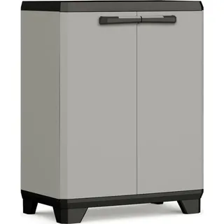 KETER Lagerschrank Niedrig 68 x 39 x 90 cm Grau/Schwarz