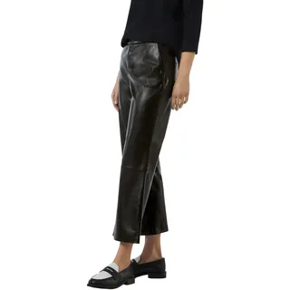 Comma Flared-Leg-Hose in Leder-Optik