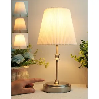 Nachttischlampe Touch Dimmbar, HSLighting Tischlampe Touch Dimmbare Glühbirne 3 Helligkeitsstufen Einstellbar Schreibtischlampe Minimalistische Tischleuchte für Nachttisch Schlafzimmer Lesen Wohnzimme