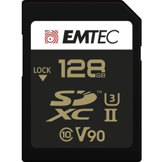 Emtec SpeedIN Pro+ SD-Speicherkarte 128GB, SDXC UHS-II U3 V90, Full HD, 3D, 4K, 8K UHD, Lesegeschwindigkeit bis zu 300MB/s und Schreibgeschwindigkeit bis zu 270MB/s