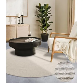 Villeroy & Boch Wollteppich Francois rund, oval, Läufer, handgewebt, & Natürlich - Boho Teppich Wolle, Wohnzimmer, Schlafzimmer,