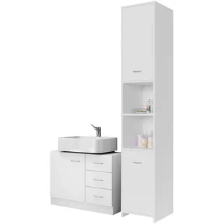 CASARIA Badmöbel-Set Neapel 2-tlg. Weiß