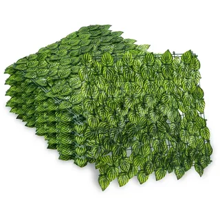 SWANEW Sichtschutzhecke Windschutz 1*3M Efeu Sichtschutz Balkonverkleidung Blätterzaun,Wassermelonenblätter - Grün