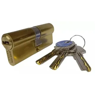 Tesa Assa Abloy T6353030L Europrofilzylinder T60, 30 x 30 mm, messingfarben, für Europrofil-Schlösser an Wohn- und Gewerbetüren, einfache Montage von außen mit nur einer Schraube