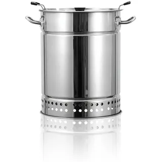 Moddeny Tragbarer Holzkohlegrill aus Edelstahl, rauchfreier Holzkohlegrill für den Innen- und Außenbereich, hängender, erstickter Ofen, vertikale Holzkohlegrills zum Kochen im Freien, Grillen