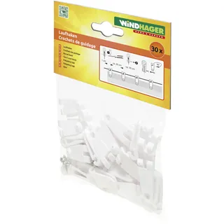 Windhager Sonnensegel Befestigung Set, Laufhaken, 30 Stück, mit Edelstahlschrauben, 10701