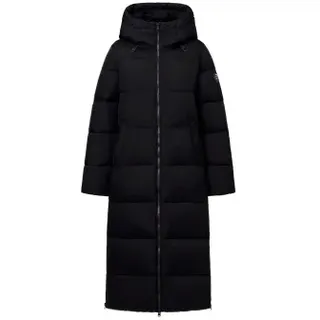 ECOALF für Damen. MCWGAJKBINAI0987W24-319 Schwarzer Binaia-Mantel (XL), Lässig, Langarm, Recyceltes Polyester, Nachhaltig