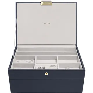 Stackers Navy Classic Medium Schmuckkästchen 2er Set