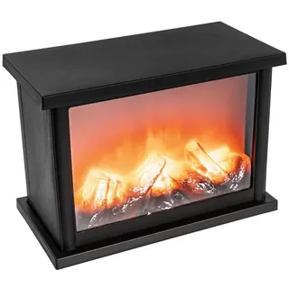 Ideen mit Herz LED-Kamin | Deko Kaminfeuer | elektrisch | batteriebetrieben | ohne Heizung | realistischer Feuer-/Flammen-Effekt | 25,5 x 13,5 x 18 cm | mit Timer (6 Stunden AN | 18 Stunden AUS)