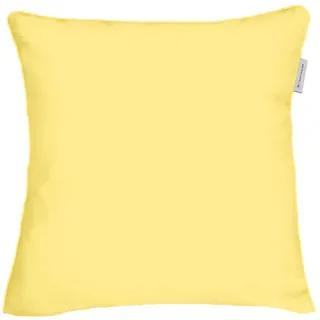 TOM TAILOR Perkal-Kissenhülle, 40x40 cm, 100% Baumwolle/ Perkal, Kissenbezug mit farbiger Paspel und Markenreißverschluss, UNI Gelb (Light Lemon)