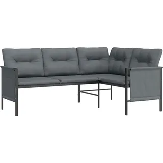 vidaXL Garten-Ecksofa Loungesofa grau