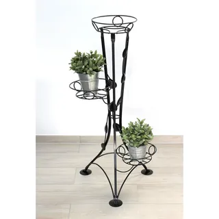 DanDiBo Dandibo Blumentreppe Metall Schwarz 100 cm Blumenständer mit 3 Ablagen Kw041 Blumensäule Pflanzenständer Pflanzensäule Blumenhocker , 47x100x47 cm , Wohnzimmer, Wohnzimmertische, Blumenständer