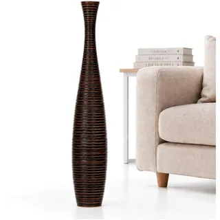 Leewadee Große Bodenvase 85 cm Mangoholz für Pampasgras & Trockenblumen