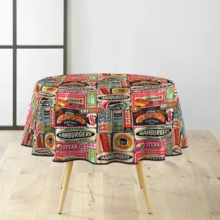 Douceur d'Intérieur, Tischdecke rund (Ø 160 cm) Americano, PVC Bedruckt