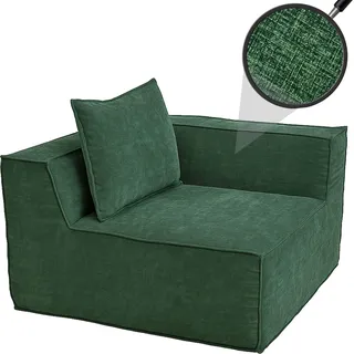 Eckteil/Zubehör für Sofa HWC-O54, Loungesessel Polstersessel Armlehne, Stoff/Textil (300g/m2) 63x97x97cm grün - Grün