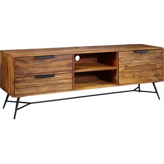 FineBuy Lowboard Sheesham Massiv Holz Hifi Board Fernsehschrank Wohnzimmer