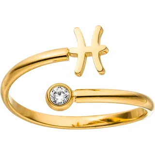 Purelei® Sternzeichen Ring Fisch (Gold) – Wasserfester Damenring aus langlebigem Edelstahl – Verstellbare Ringe von Größe 60 bis 66 – Modeschmuck für deinen individuellen Look