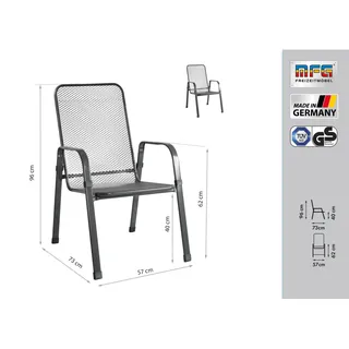 MFG Mountfield Gartenstuhl 57 x 72,5 x 95 cm grau
