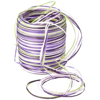 Präsent Geschenkband Raffia matt lila/grün/weiß 3,0 mm x 50,0 m
