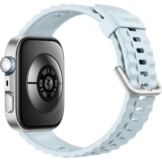 Watch Fit 4 Pro Silber Flourelastomerarmband Blau