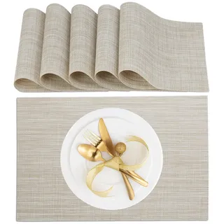 Relaxdays 6tlg.TISCHSET , Kunststoff, Textil , 45x0.1x30 cm , Heimtextilien, Wohntextilien, Tischwäsche, Tischsets