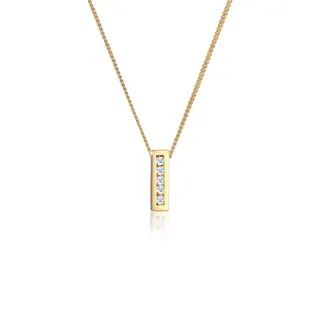 Elli DIAMONDS Halskette Damen Klassisch Elegant mit Diamant (0.075 ct.) in 585 Gelbgold