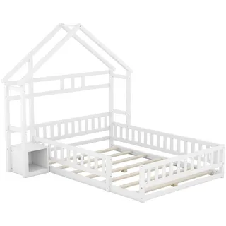 Urban Meuble Hausbett 140/200cm Weiß , Holz , 203x190x203 cm , Babymöbel & Kindermöbel, Kinderzimmer & Jugendzimmer, Kinderbetten, Spielbetten