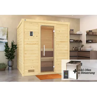 Weka Massivholz-Sauna 530 BioS Set Gr. 2 mit Glastür