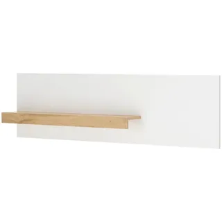 Furn.Design Aktenregal weiß matt, Eiche Wotan 140 cm, Wandregal für Homeoffice und Büro , Weiß, Eiche Wotan , Holzwerkstoff , Nachbildung,Eiche , Uni, Holz Optik , Rechteckig , 140x40x17 cm , FSC 100% , Büromöbel, Büroregale, Aktenregale