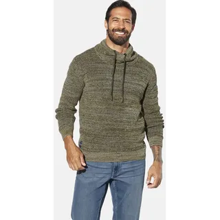 Schalkragenpullover JAN VANDERSTORM "Pullover LARNO", Herren, Gr. L, grün (oliv melange), Obermaterial: 100% Baumwolle CO., Pullover Schalkragenpullover