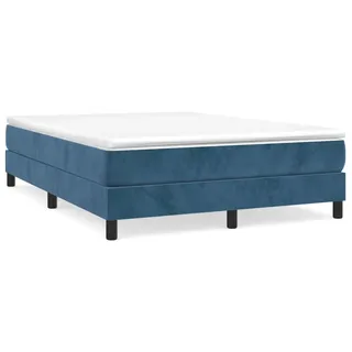 vidaXL Boxspringbettgestell Dunkelblau 140x200 cm Samt - Blau